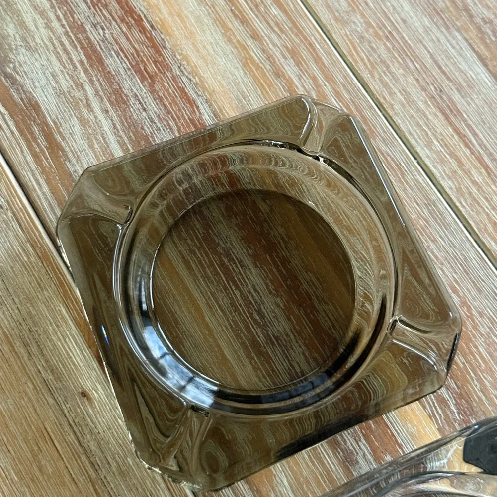 Vintage Glass Ashtrays Set of Two